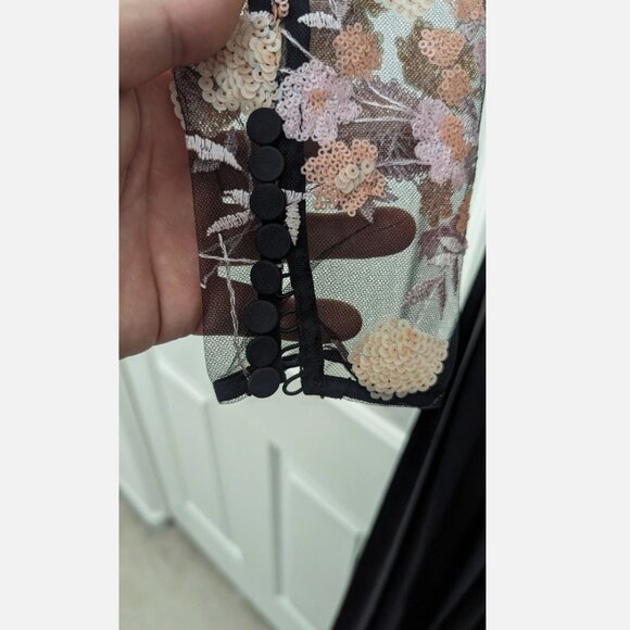 Self-Portrait Black and Cream Floral Maxi Dress - Picture 6 of 14